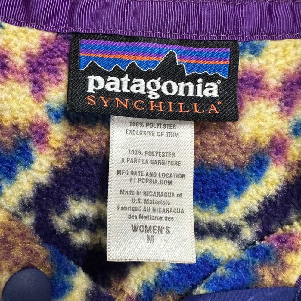 Patagonia Synchilla Women's Medium Aberdeen Butterfly Pattern Fleece Snap Aztec - Picture 3 of 6